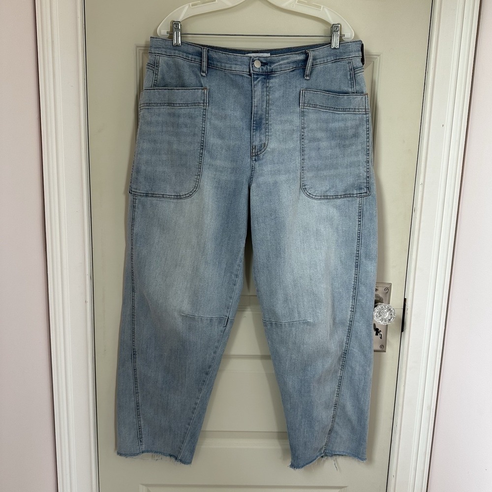 Jessica Simpson Baggy Wide Leg Jeans Womens 14 Blue High Rise Denim Hippie Boho